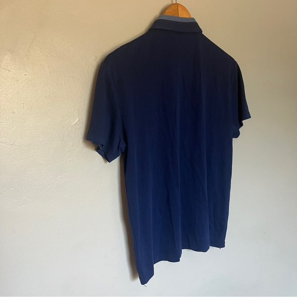 Calvin Klein Mens Polo MT Luxe Touch Performance Camisa Cotton Blue Small - Picture 6 of 8